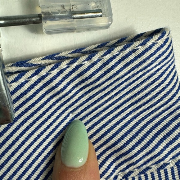 NWT Talbots Blue Striped Wide Leg Cropped Pants Size 8 - Picture 13 of 15